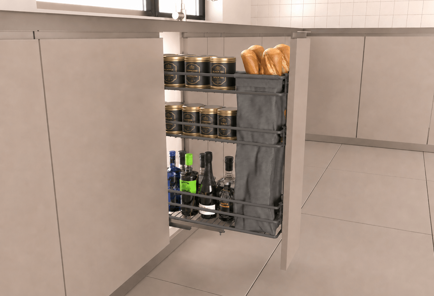 Pull Out Wire Bread Bakset
