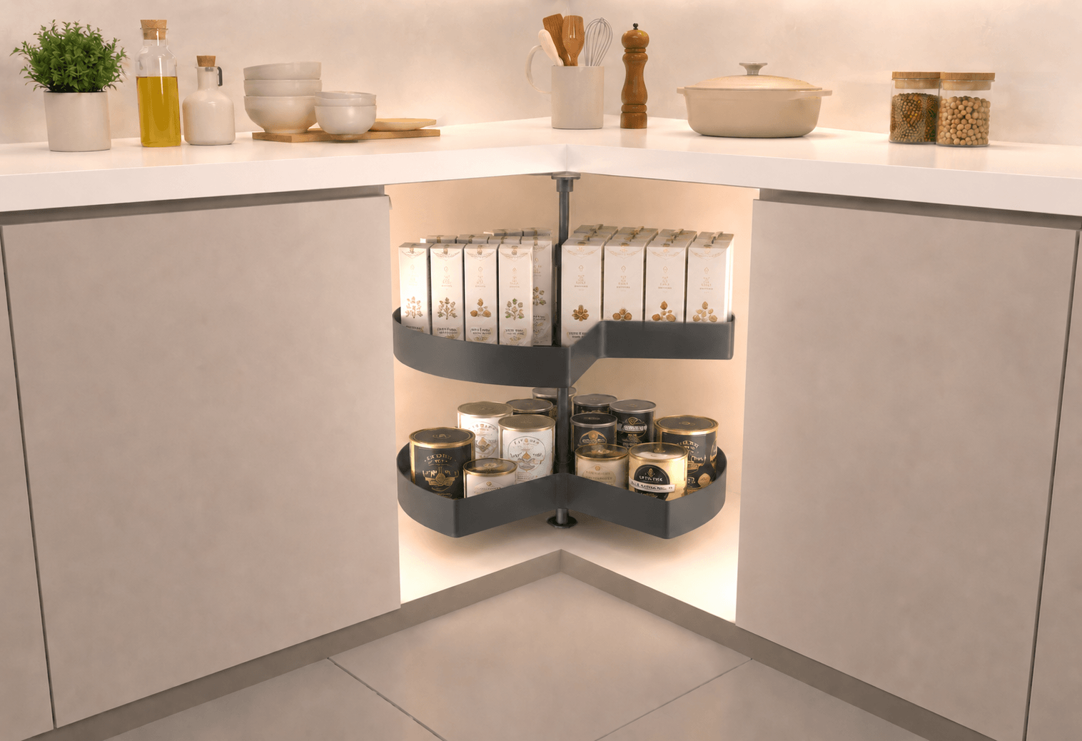 2 Layers Lazy Susan Revolving Basket