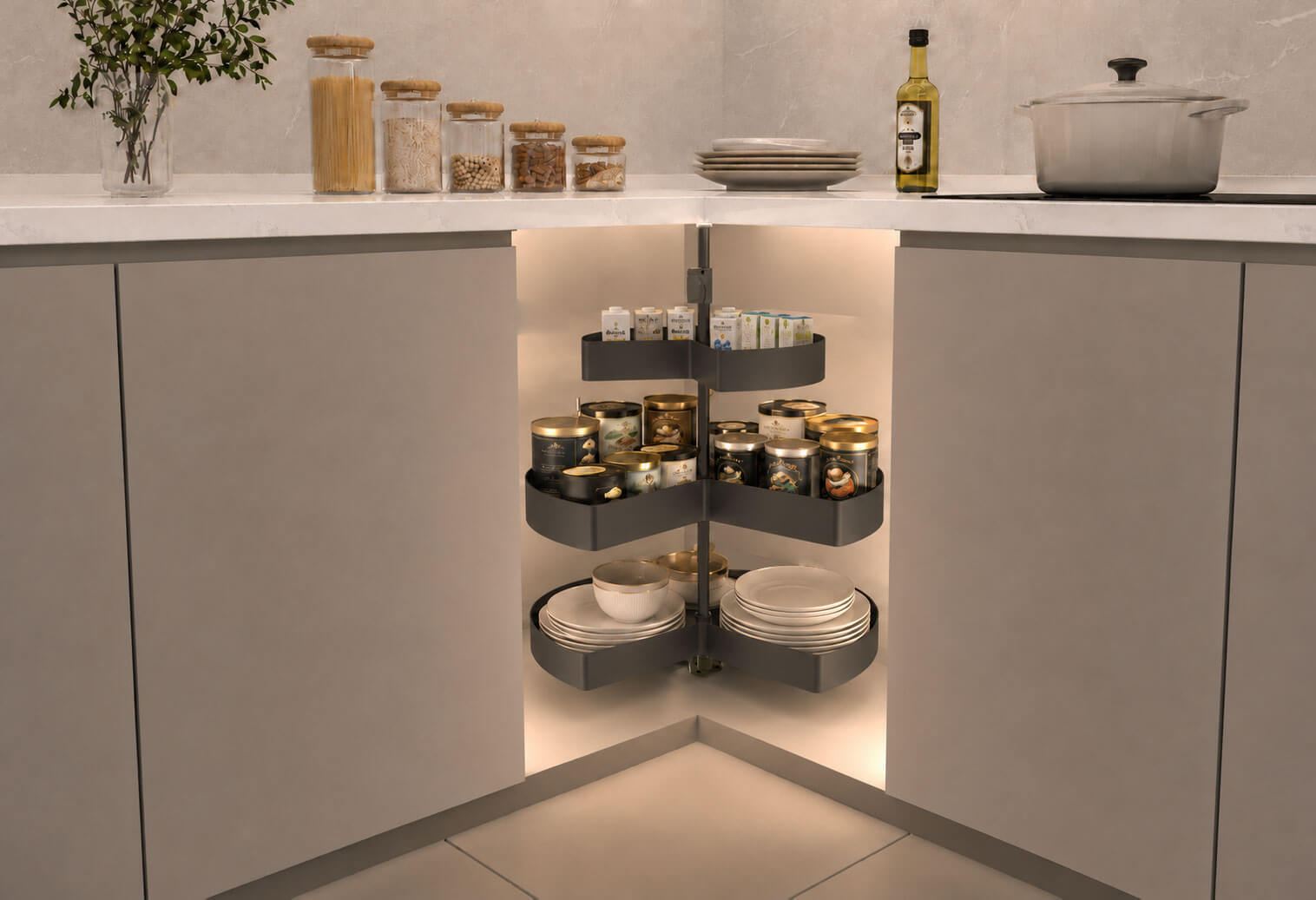 3 Layers Lazy Susan Revolving Basket