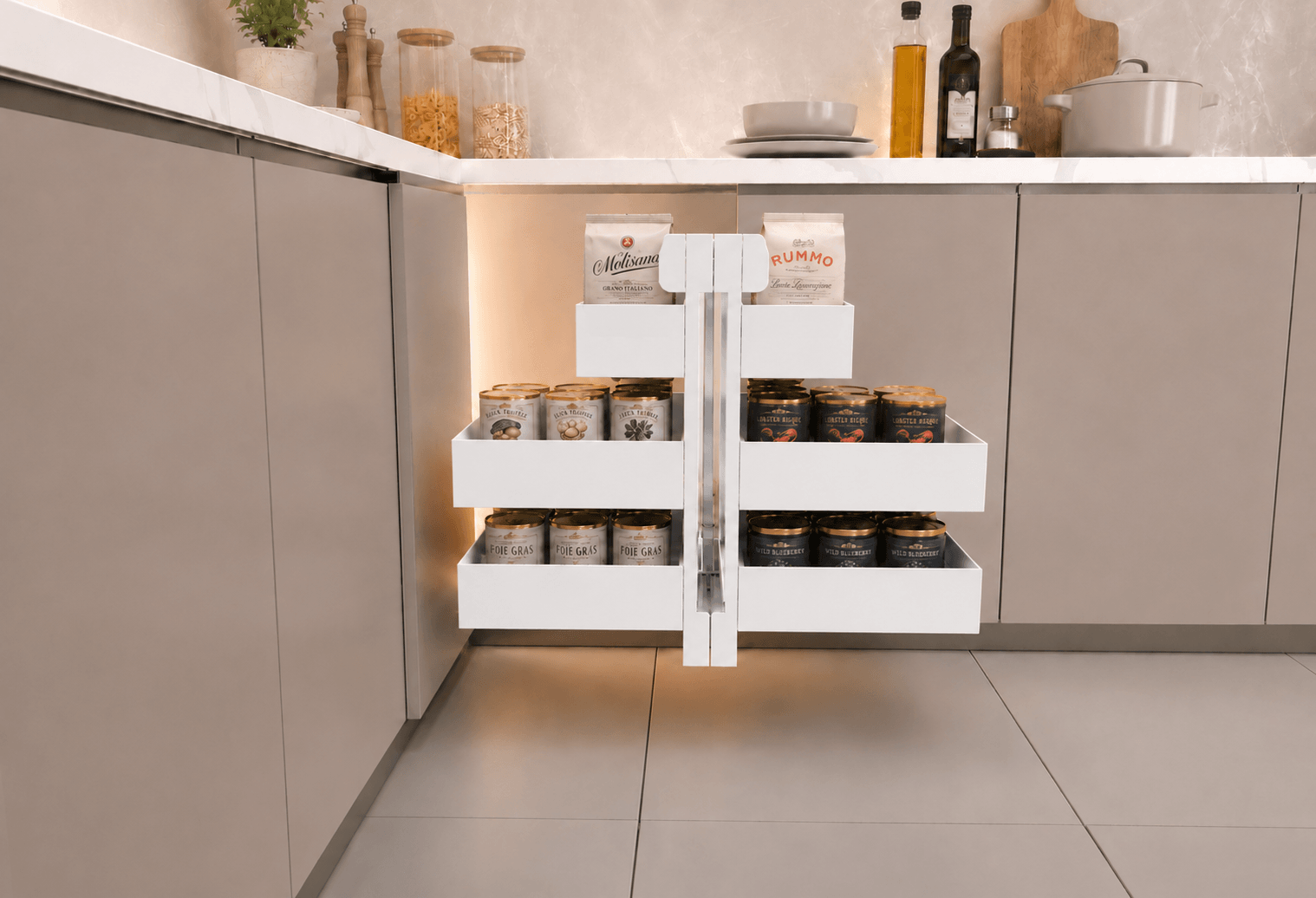 3 Tiers White Pull Out Magic Corner