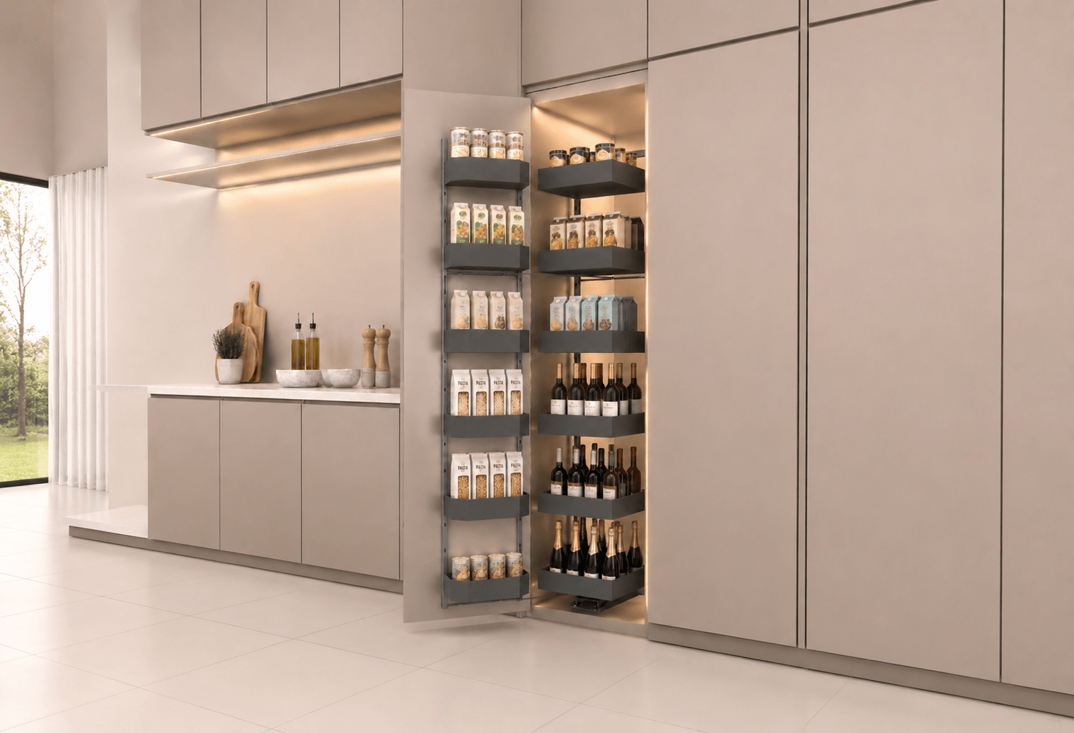 Grey Plate Metal 6 Layers Pantry Unit