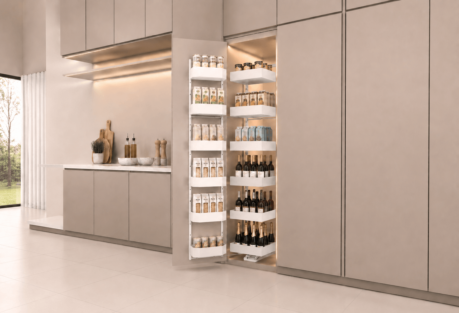 White Plate Metal Pantry Unit