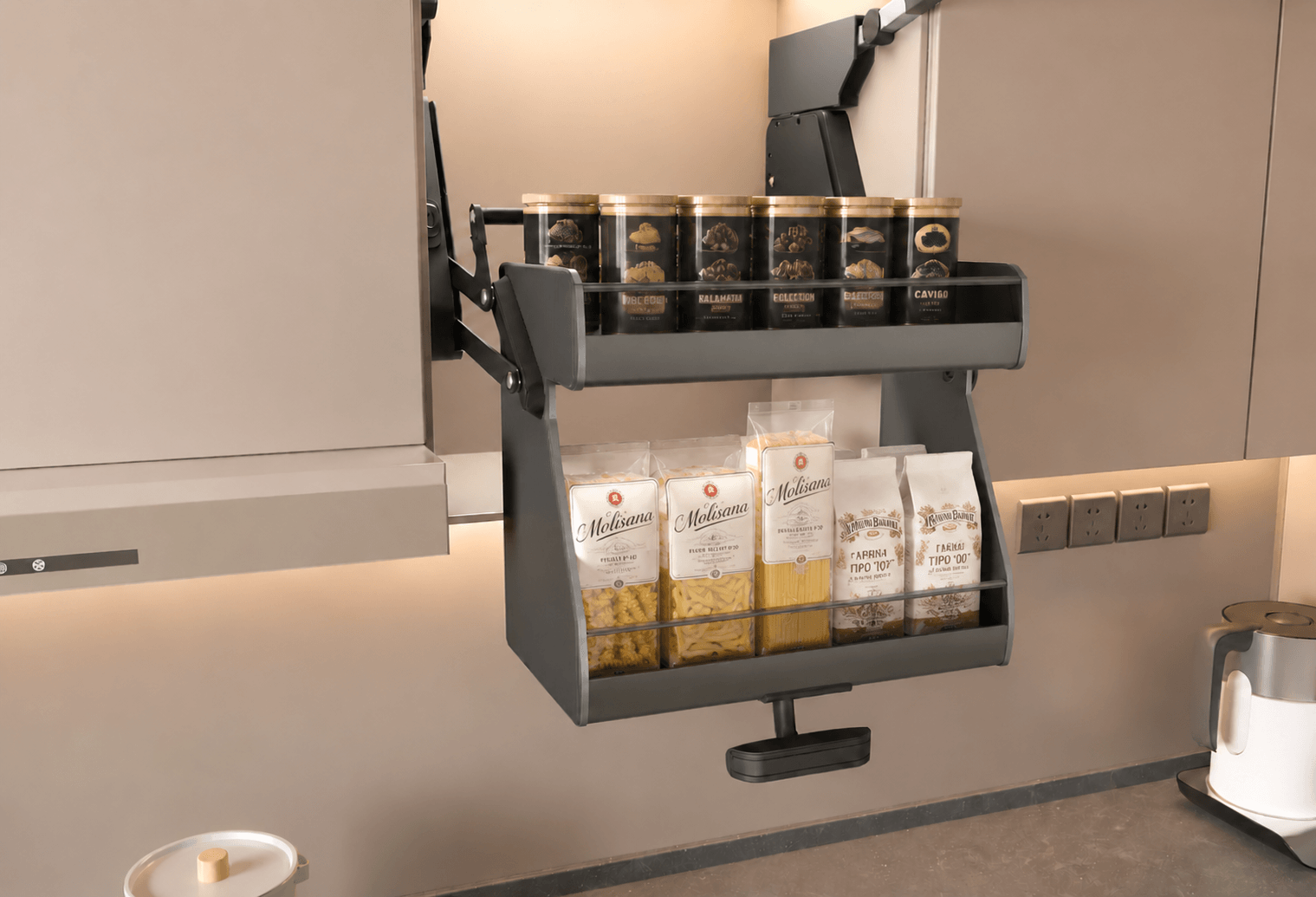 New Pull Down Glass Storage Bakset