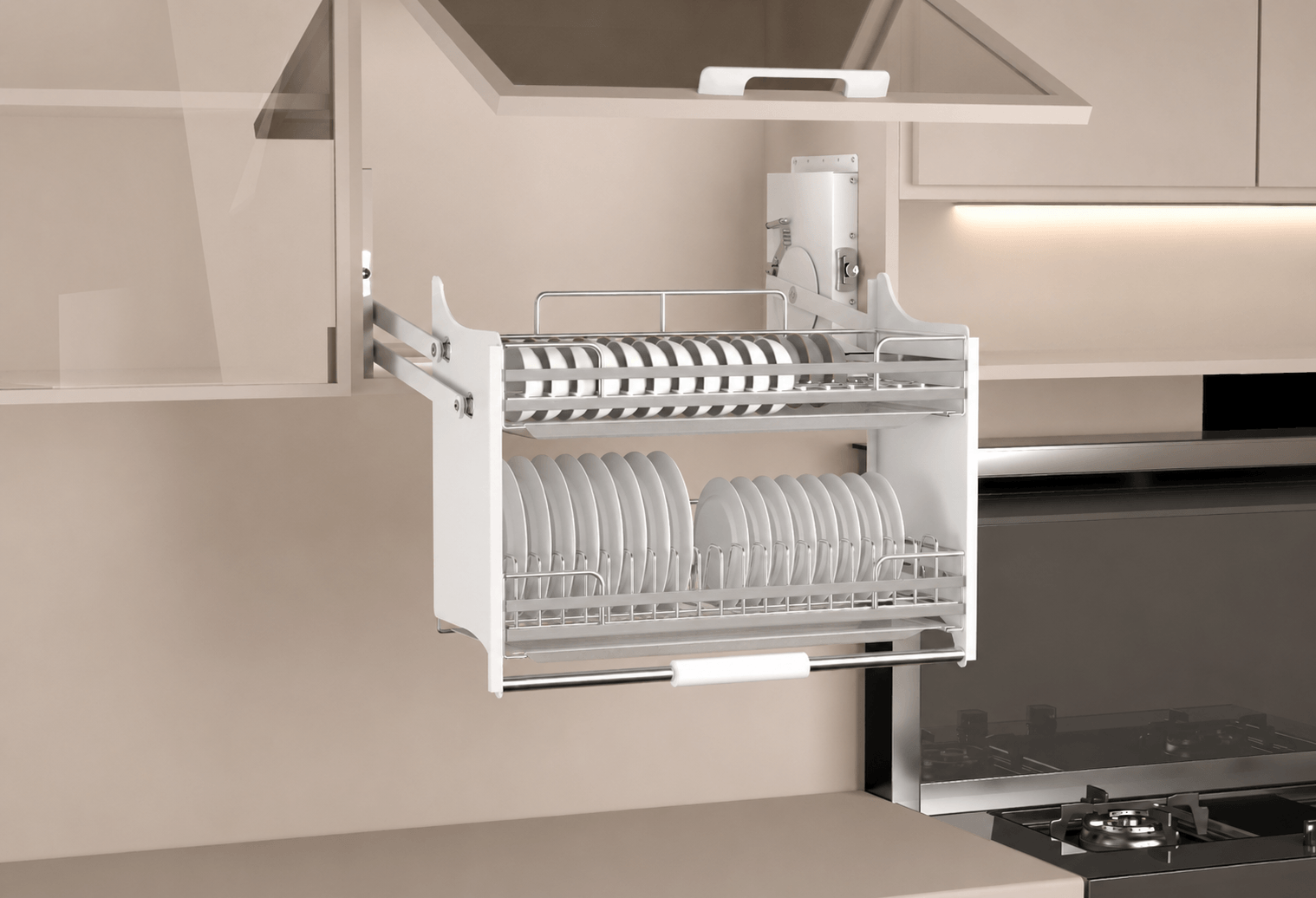 Pull Down Flat Wire Dish Rack