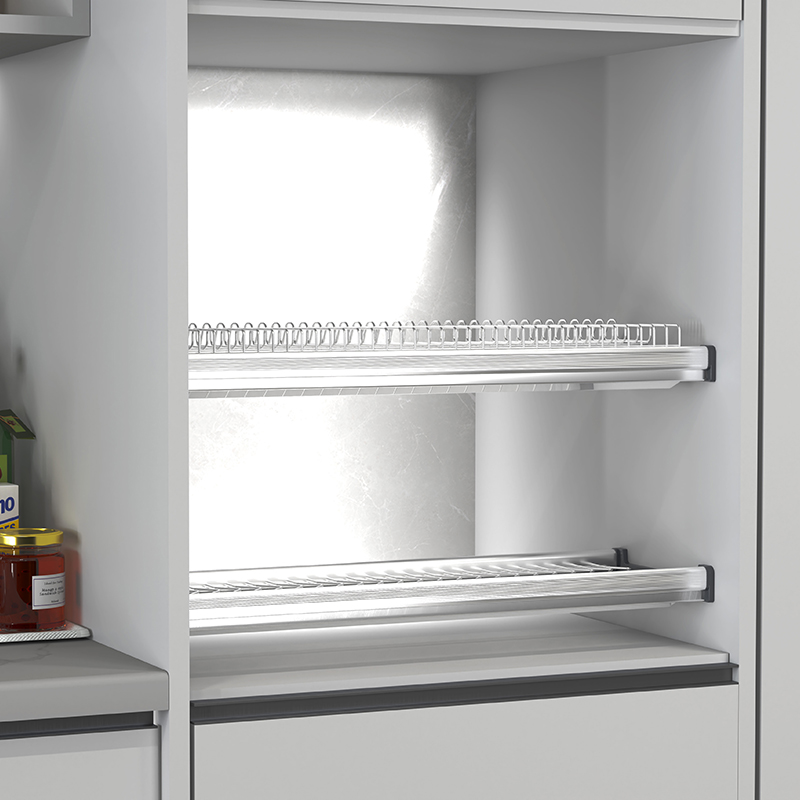 built in dish drying rack