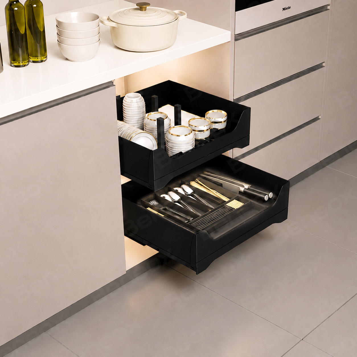 XH-03-004-331 Four Side Metal Basket Black
