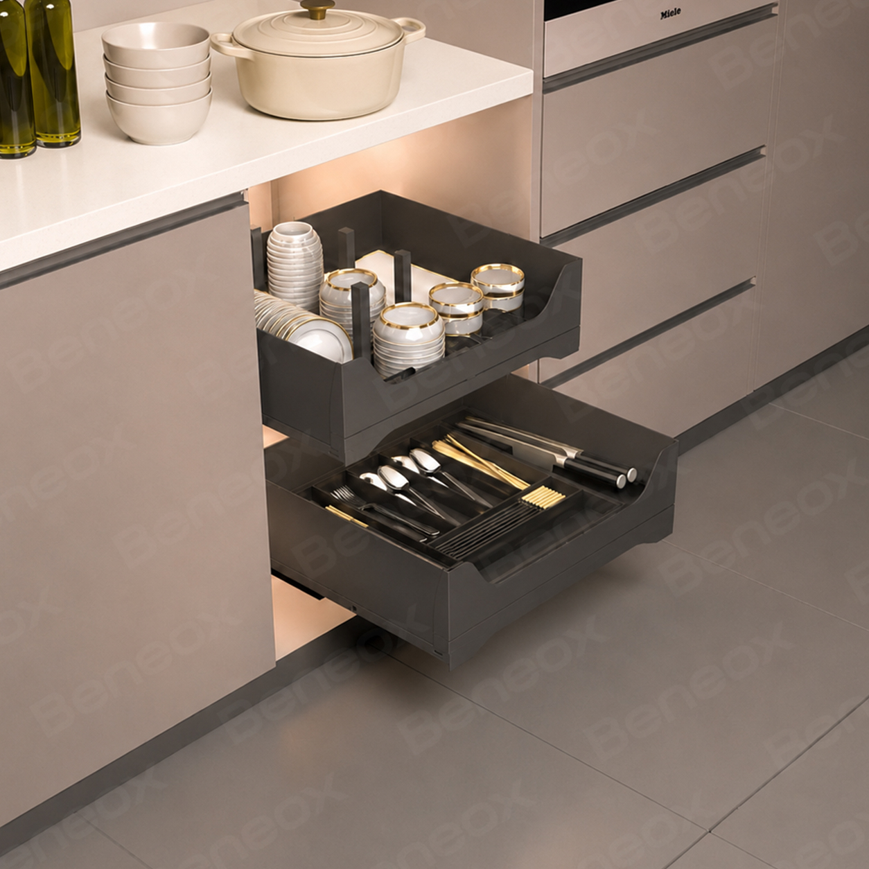 XH-03-004-331 Four Side Metal Basket Grey
