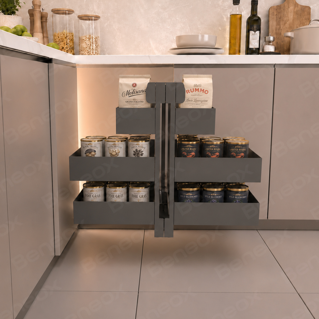 3 Tiers Metal Plate Grey Magic Corner