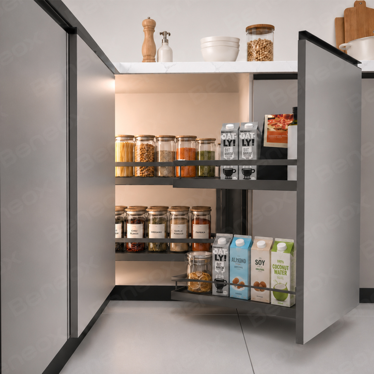 XH-03-004-674 Wooden Magic Corner With Door Grey