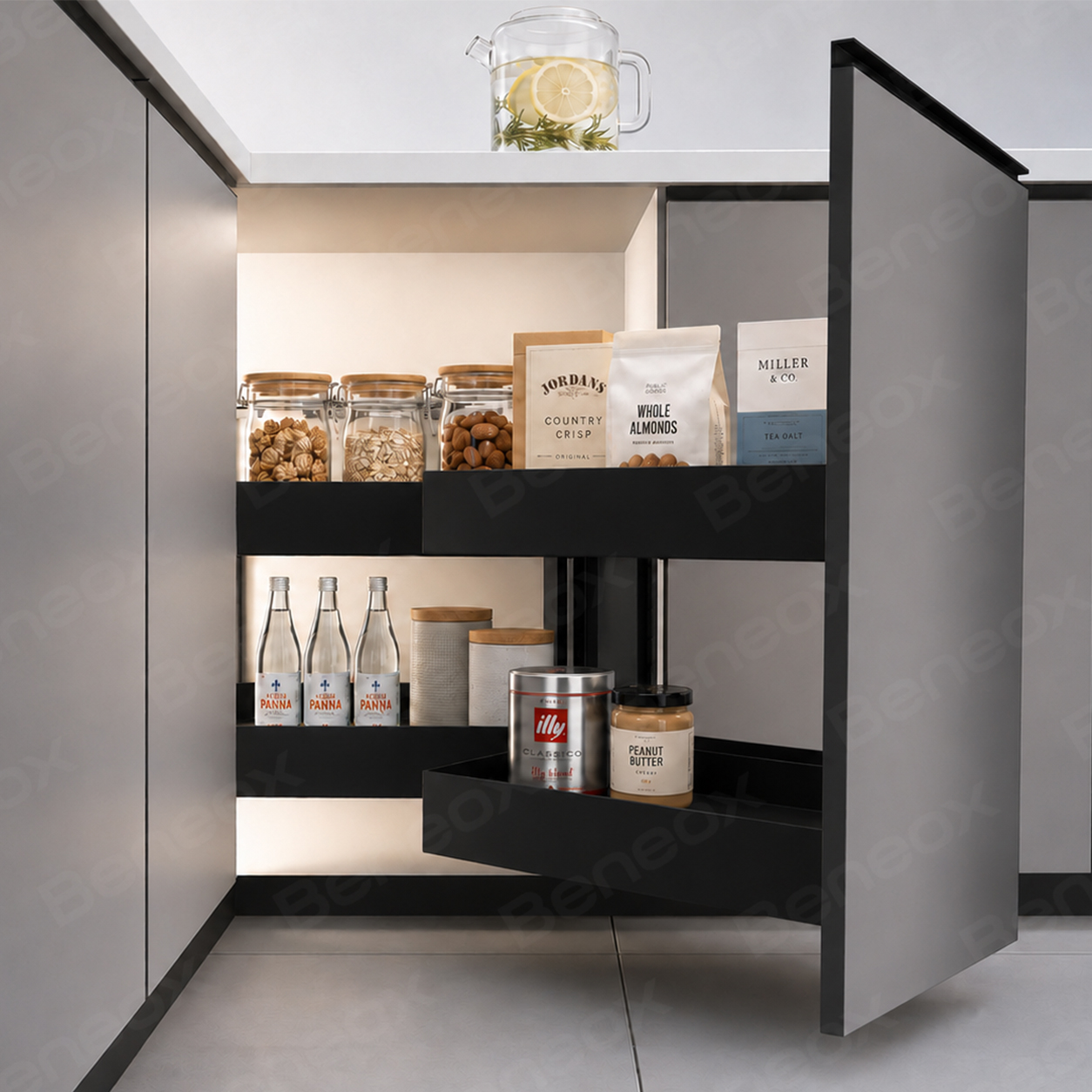 XH-03-004-673 Plate Metal Magic Corner With Door Black