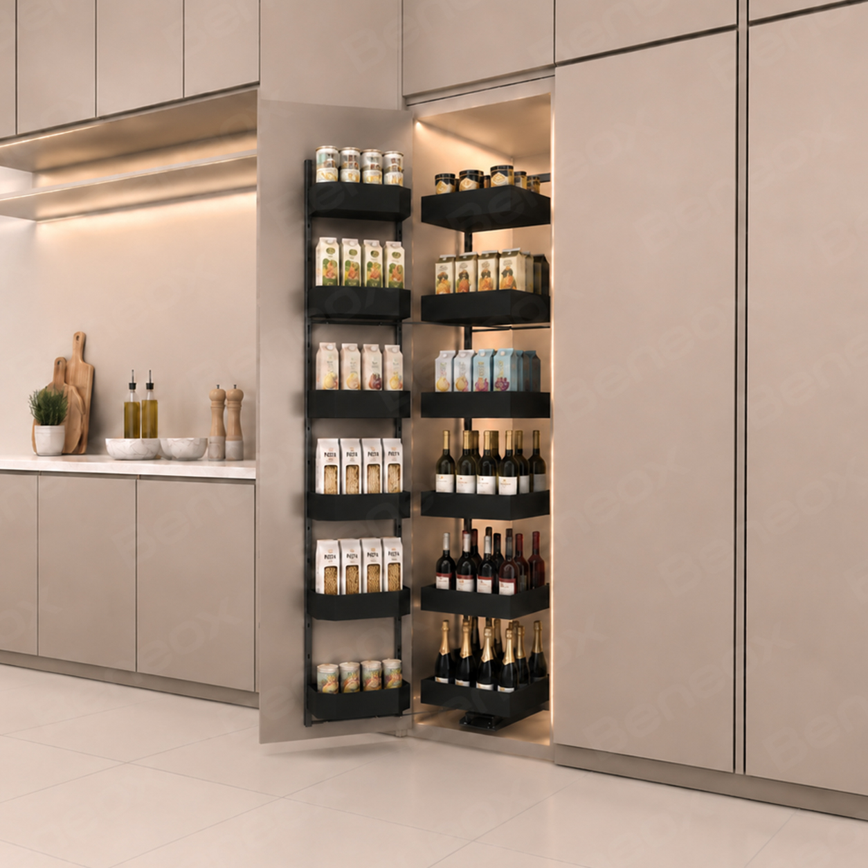 XH-03-004-727 Plate Metal Pantry Unit Black
