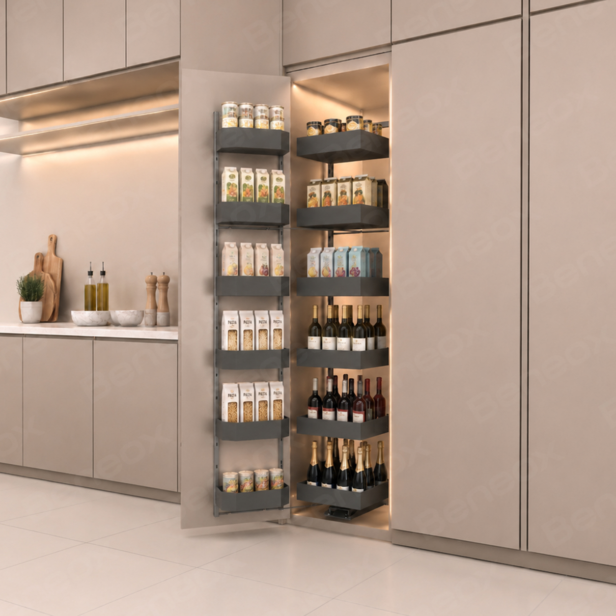 XH-03-004-727 Plate Metal Pantry Unit Grey