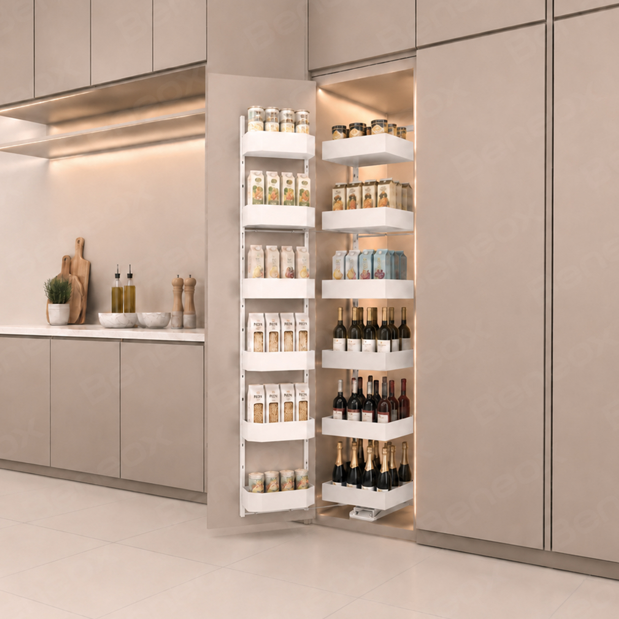 XH-03-004-727 Plate Metal Pantry Unit White