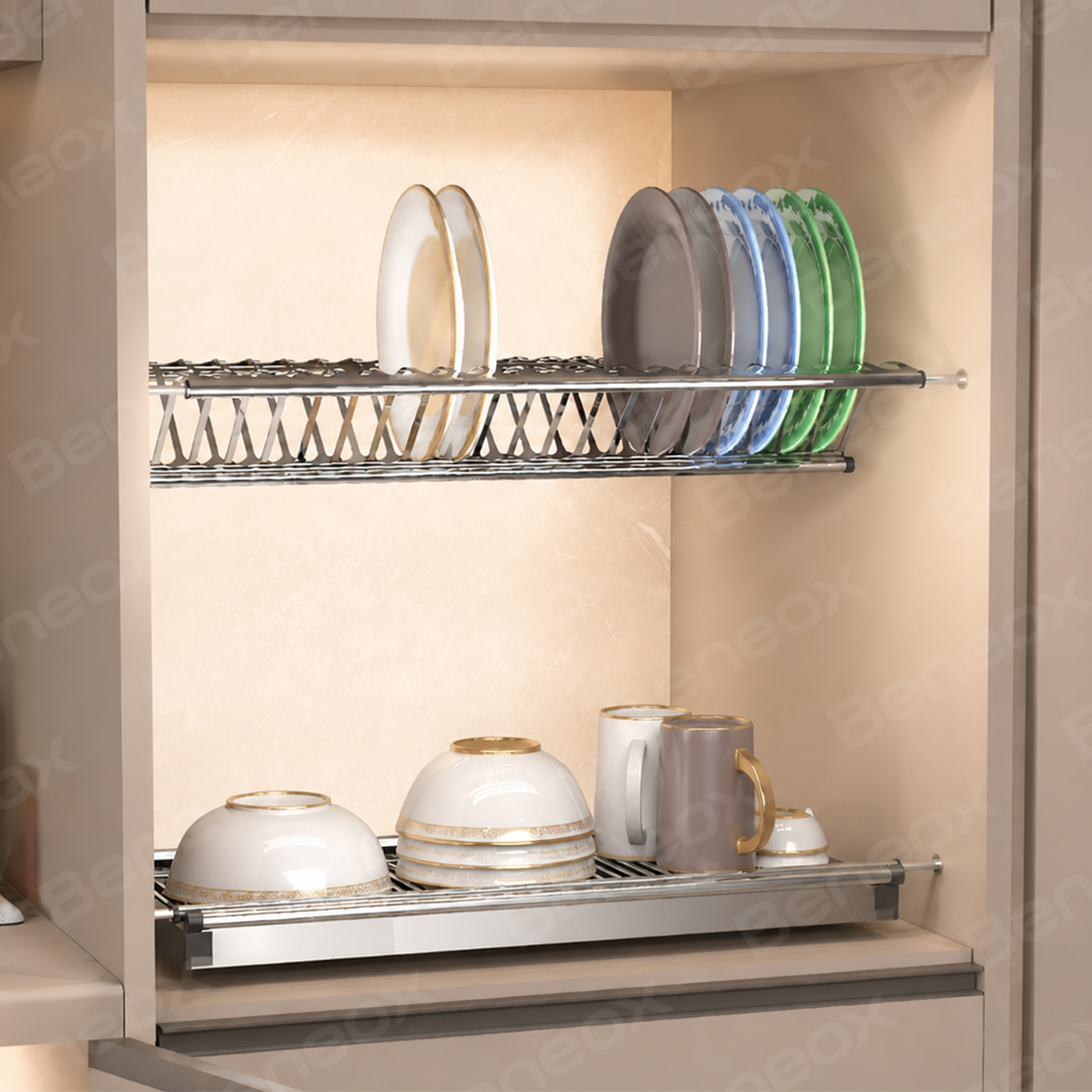 2 Tiers Stainless Steel Dish Rack