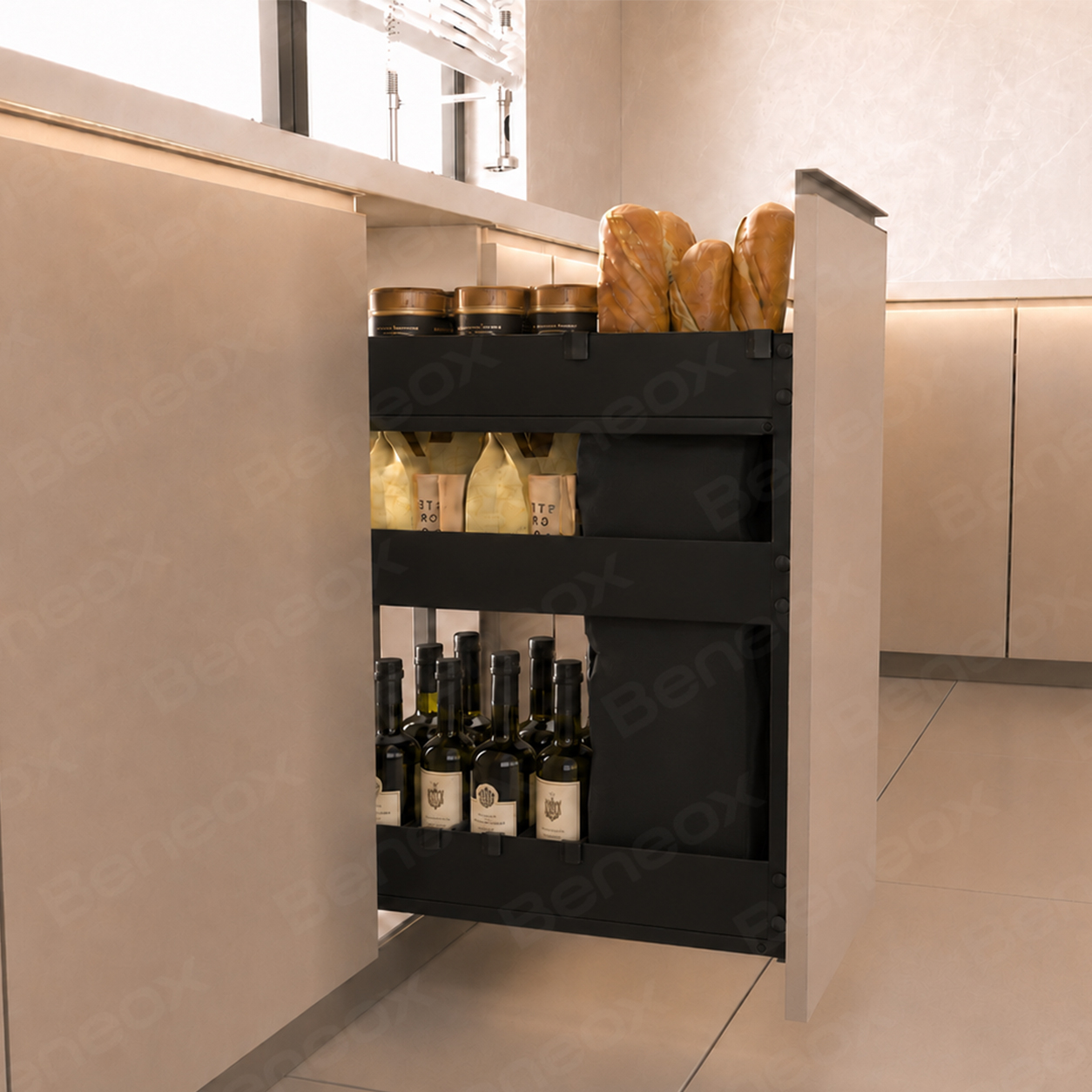 300mm 3 Layers Black Plate Metal Bread Basket