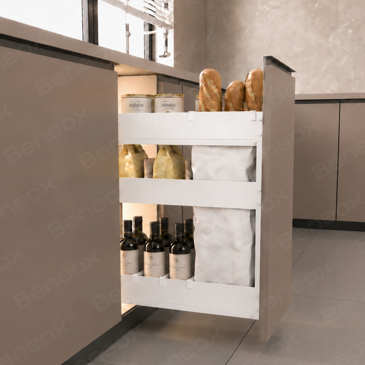 200mm 3 Layers White Plate Metal Bread Basket