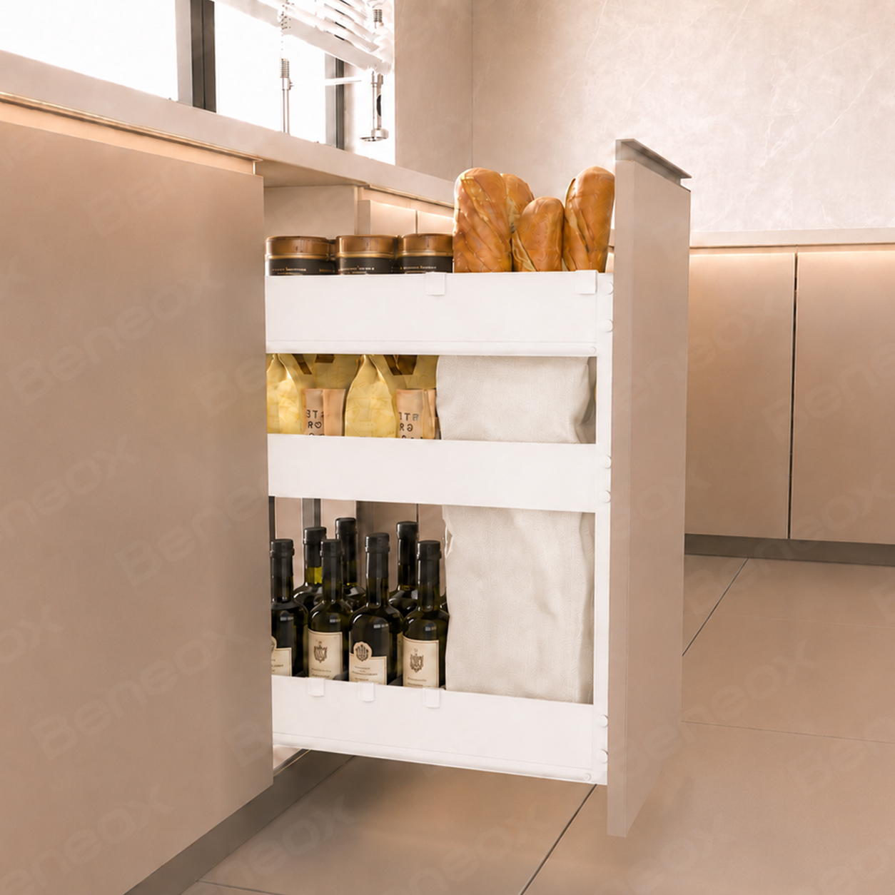 300mm 3 Layers White Plate Metal Bread Basket