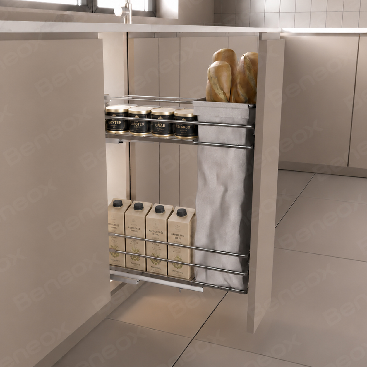 150-450mm 2 Layers Chrome Wire Bread Basket With Cover