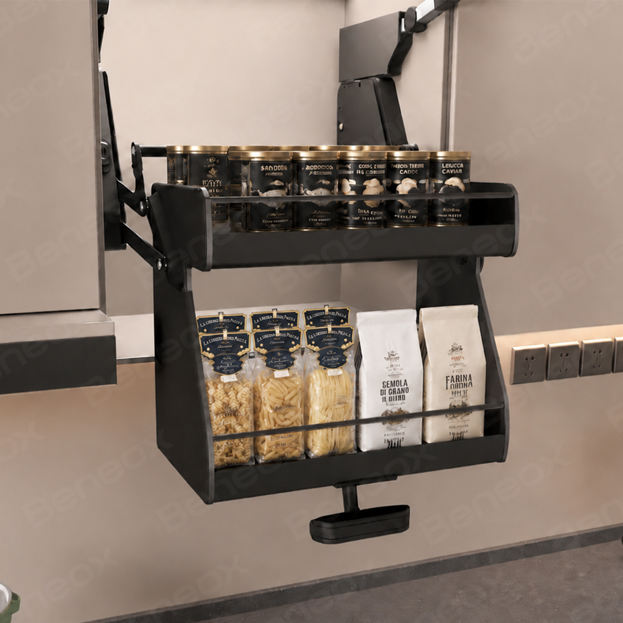 New Glass Black Pull Down Basket