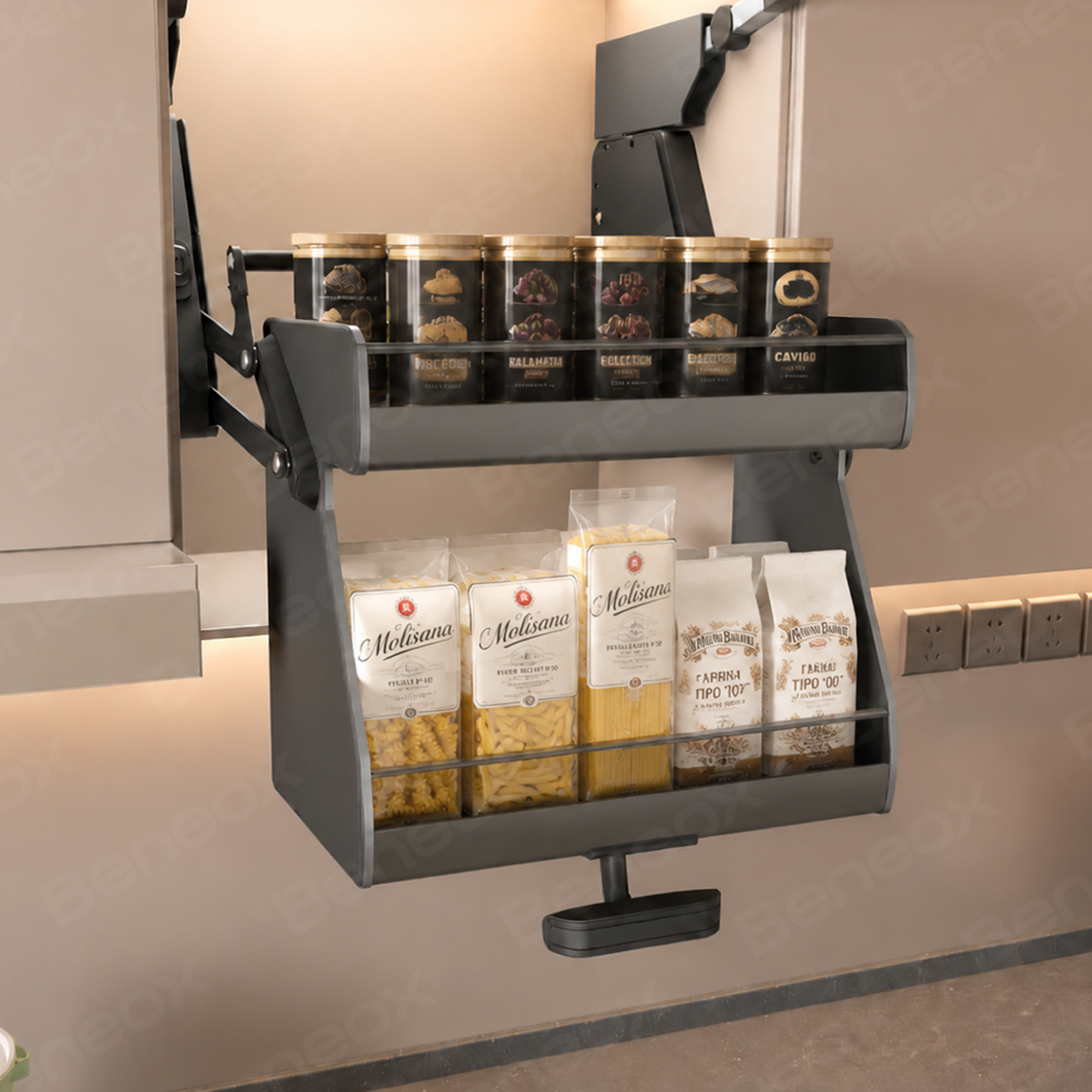 New Glass Grey Pull Down Basket