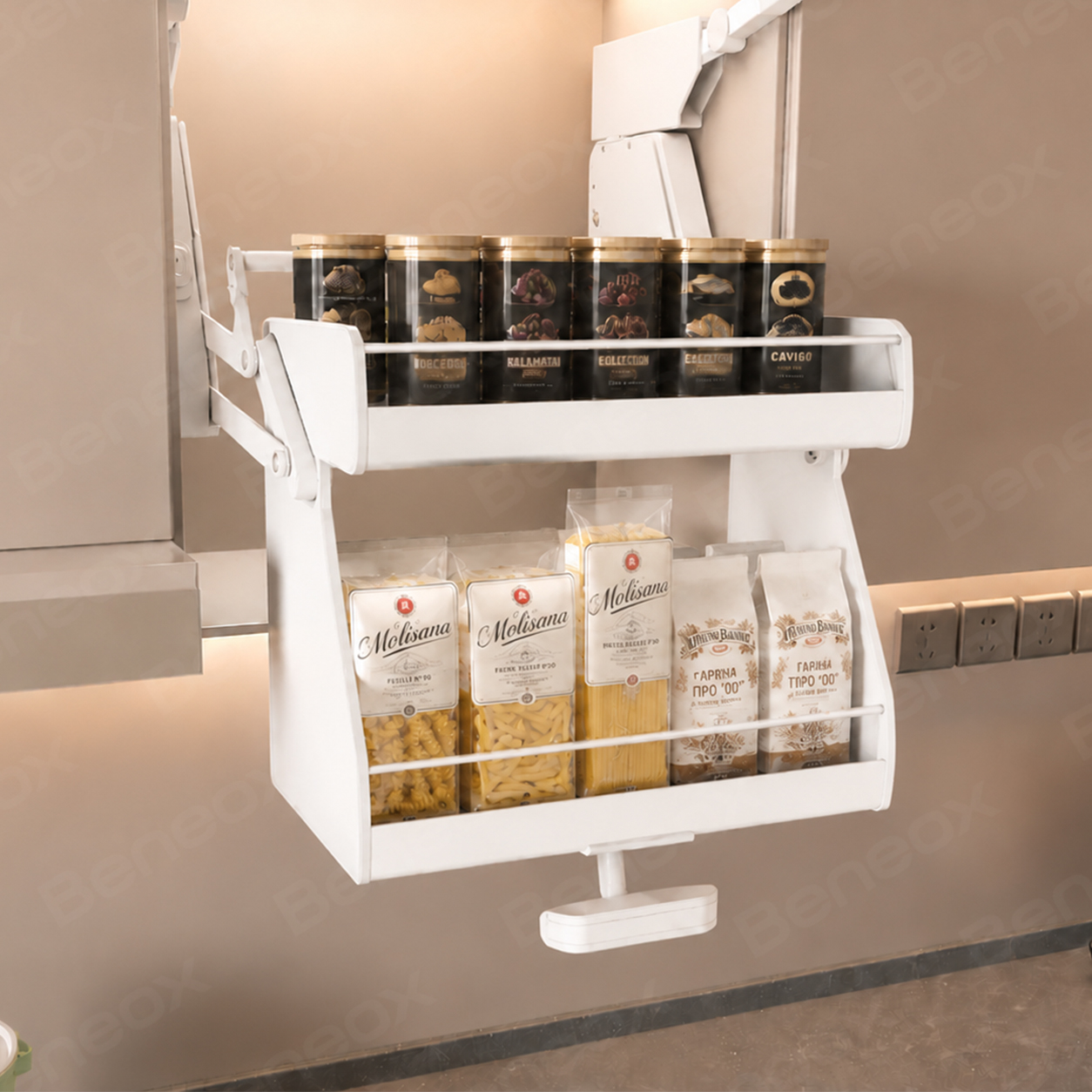 New Glass White Pull Down Basket