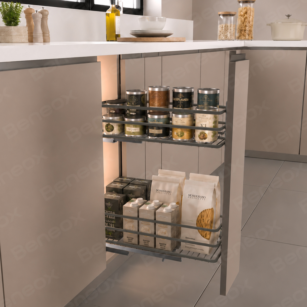 2 Layers 150-450mm Grey Wire Basket