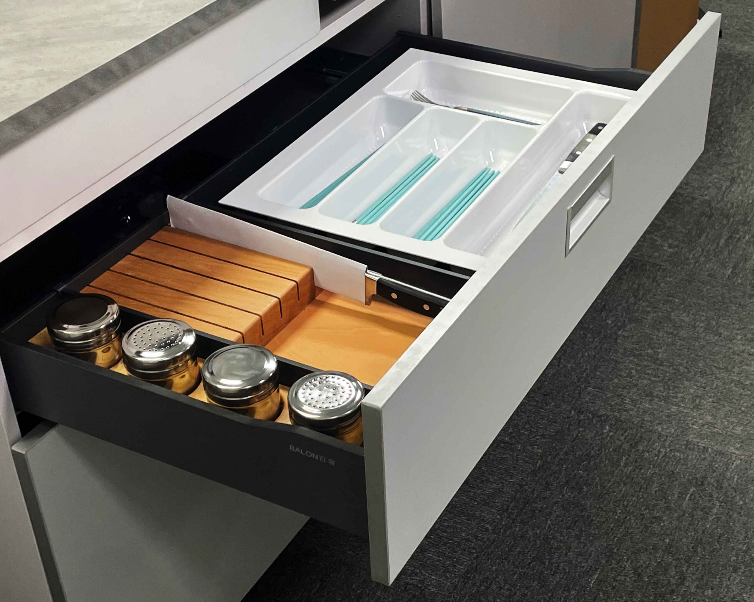 PVC Drawer Organizer Cutlery Tray